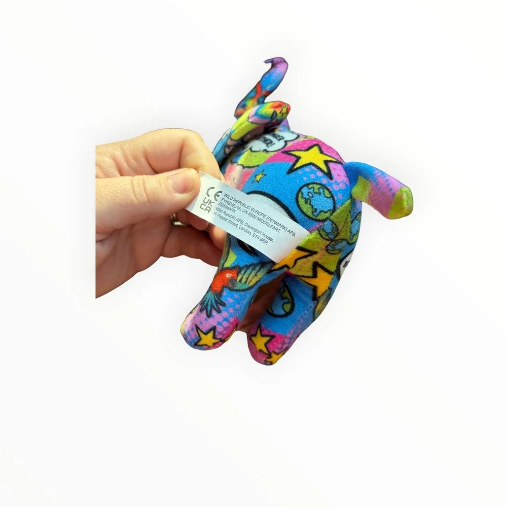 Wild Republic Ecokins Elephant Plush Comic Print Stronger Together One Earth 6in